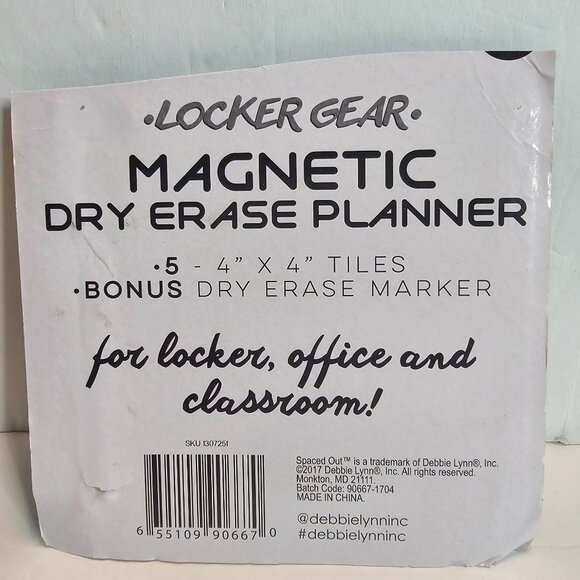 Locker Gear 5-Piece Magnetic Dry Erase Planner Set With Marker For Locker Office - Picture 3 of 4